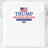 PRÄSIDENT DONALD TRUMP AUTOAUFKLEBER 2024 OVALER AUFKLEBER (Tasche)