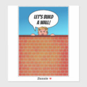 Präsident Donald Trump baut einen Wall-Funny-Carto Aufkleber (Blatt)