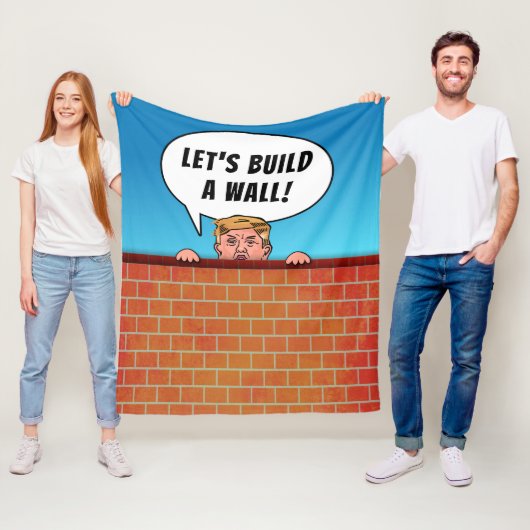 Präsident Donald Trump baut einen Wall-Funny-Carto Fleecedecke (Beispiel)