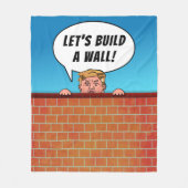 Präsident Donald Trump baut einen Wall-Funny-Carto Fleecedecke (Vorderseite)