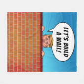 Präsident Donald Trump baut einen Wall-Funny-Carto Fleecedecke (Vorderseite (Horizontal))