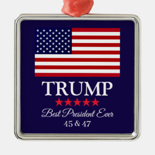 PRÄSIDENT DONALD TRUMP BESTER PRÄSIDENT ALLEZEIT ORNAMENT AUS METALL