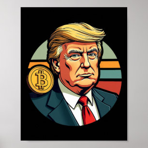 Präsident Donald Trump Bitcoin Dogecoin Crypto Ret Poster