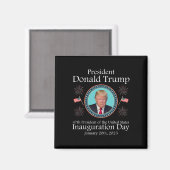 Präsident Donald Trump Einweihung des Memorabil 20 Magnet (Vorderseite/Rückseite)