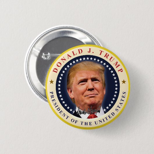 Präsident Donald Trump Einweihung Souvenir Button (Vorne & Hinten)