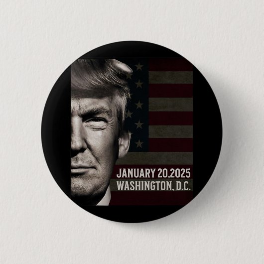 Präsident Donald Trump Einweihungsdatum 2025 Button (Vorderseite)