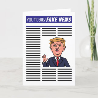 Präsident Donald Trump Fake News Funny Cartoon Feiertagskarte