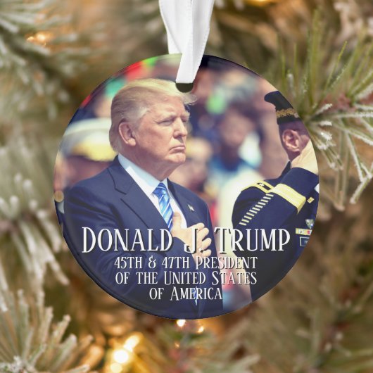 Präsident Donald Trump Foto Keepake 45 47 Ornament (Baum)