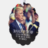 Präsident Donald Trump Foto Keepake Ornament Karte (Links)