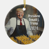 Präsident Donald Trump Fries Weihnachten 2024 Keramik Ornament (Vorne)