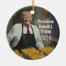 Präsident Donald Trump Fries Weihnachten 2024 Keramik Ornament
