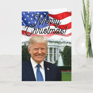 Präsident Donald Trump froh Weihnachts Patriotic Feiertagskarte