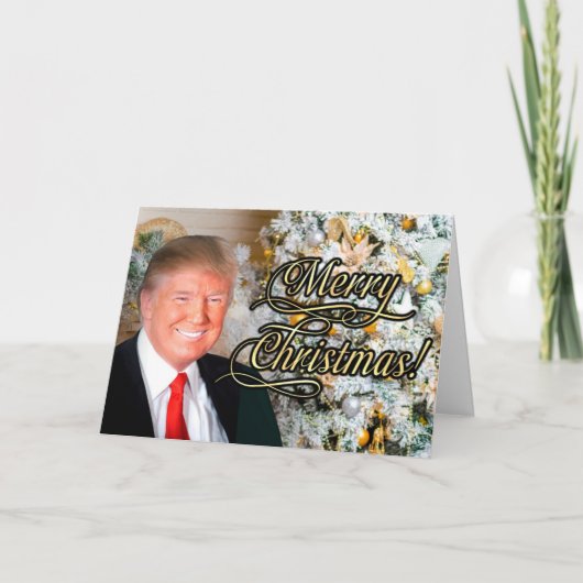 Präsident Donald Trump frohe Weihnachtskarten Feiertagskarte (Vorderseite)