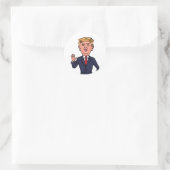 Präsident Donald Trump Funny Speech Cartoon USA Runder Aufkleber (Tasche)