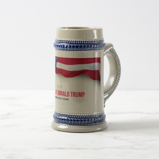 Präsident Donald Trump Gedenkstein Stein Bierglas (VorderseiteRechts)