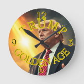 PRÄSIDENT DONALD TRUMP GOLDEN AGE RUNDE WANDUHR (Vorderseite)
