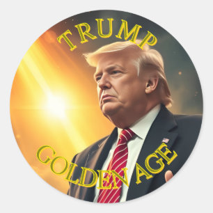 PRÄSIDENT DONALD TRUMP GOLDEN AGE RUNDER AUFKLEBER