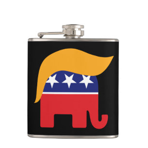 Präsident Donald Trump GOP Elefant Haar Flachmann