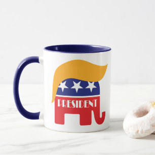 Präsident Donald Trump GOP Elefant Haar Tasse