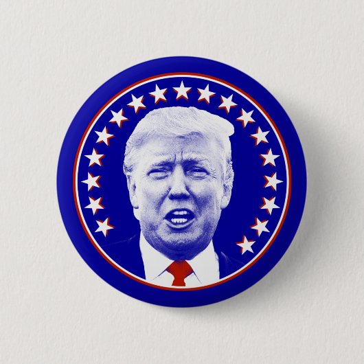 Präsident Donald Trump in Blau Button (Vorderseite)