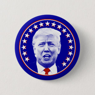 Präsident Donald Trump in Blau Button