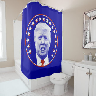 Präsident Donald Trump in Blau Duschvorhang