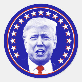 Präsident Donald Trump in Blau Runder Aufkleber