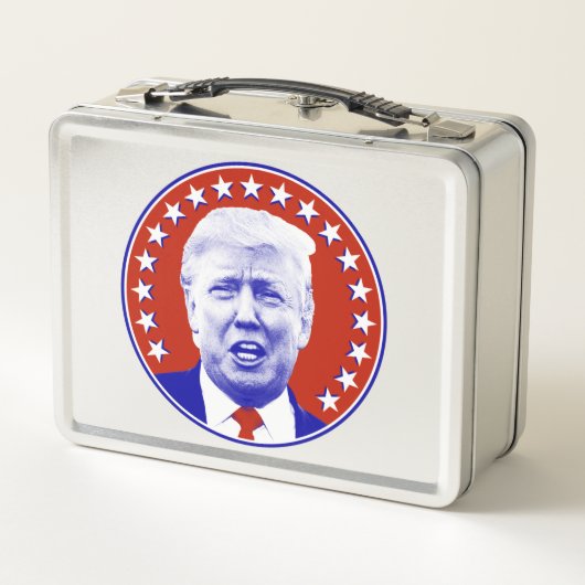 Präsident Donald Trump in Rot Metall Brotdose (Rückseite)