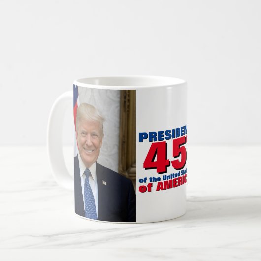 Präsident Donald Trump Kaffeetasse (Vorderseite Links)