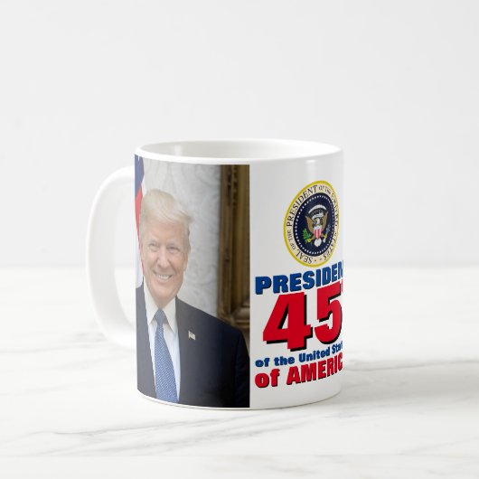 Präsident Donald Trump Kaffeetasse (Vorderseite Links)