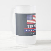 PRÄSIDENT DONALD TRUMP MATTIERTE GLASTASSE MATTGLAS BIERGLAS (Vorderseite Links)