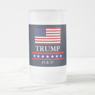 PRÄSIDENT DONALD TRUMP MATTIERTE GLASTASSE MATTGLAS BIERGLAS