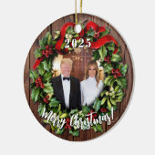 Präsident Donald Trump & Melania 2023 Holly Wreath Keramik Ornament (Links)