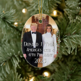 Präsident Donald Trump Melania 2024 Weihnachten Keramik Ornament