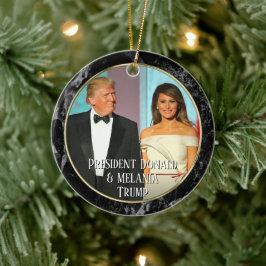 Präsident Donald Trump & Melania Eleganat Foto Keramik Ornament
