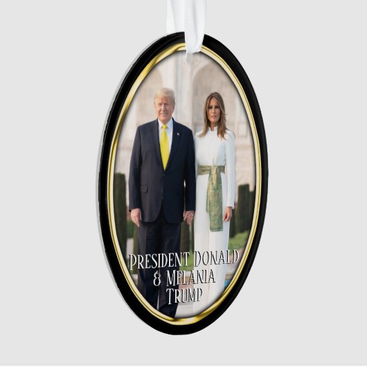 Präsident Donald Trump & Melania in Indien Ornament (Vorderseite)