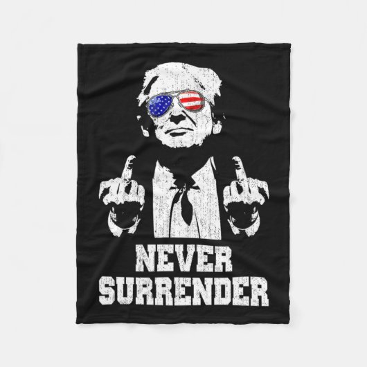 Präsident Donald Trump Middle Finger Fleecedecke (Vorderseite)