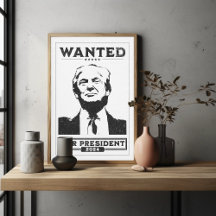 Präsident Donald Trump Mugshot Style Wollte Poster