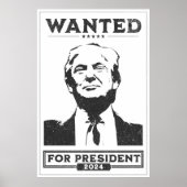 Präsident Donald Trump Mugshot Style Wollte Poster (Vorne)