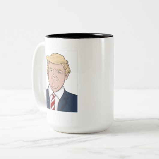 Präsident Donald Trump Mugshot Wollte Funny Foto Zweifarbige Tasse (Vorderseite Links)