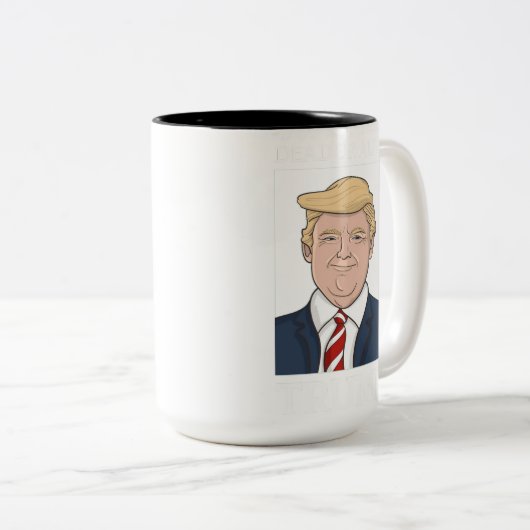 Präsident Donald Trump Mugshot Wollte Funny Foto Zweifarbige Tasse (VorderseiteRechts)