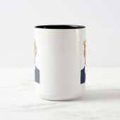 Präsident Donald Trump Mugshot Wollte Funny Foto Zweifarbige Tasse (Mittel)