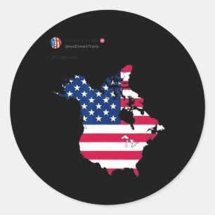 Präsident Donald Trump Oh kanadische Flagge Runder Aufkleber