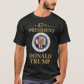 Präsident Donald Trump Portrait Siegel Black T-Shirt (Vorderseite)