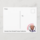 Präsident Donald Trump Quotes Memorabilia Postkarte (Rückseite)