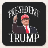 Präsident Donald Trump Red Hat greift oben ab Rechteckiger Pappuntersetzer (Vorderseite)