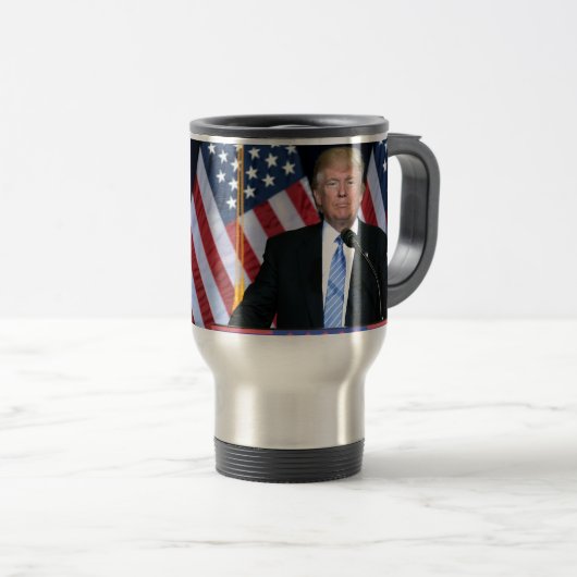 Präsident Donald Trump Reisebecher (VorderseiteRechts)