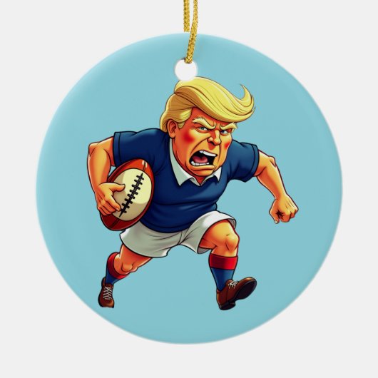 Präsident Donald Trump spielt Rugby Keramik Ornament (Vorne)