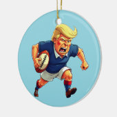 Präsident Donald Trump spielt Rugby Keramik Ornament (Links)