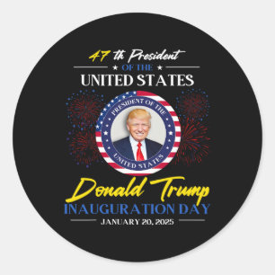 Präsident Donald Trump Tag der Amtseinführung 2025 Runder Aufkleber